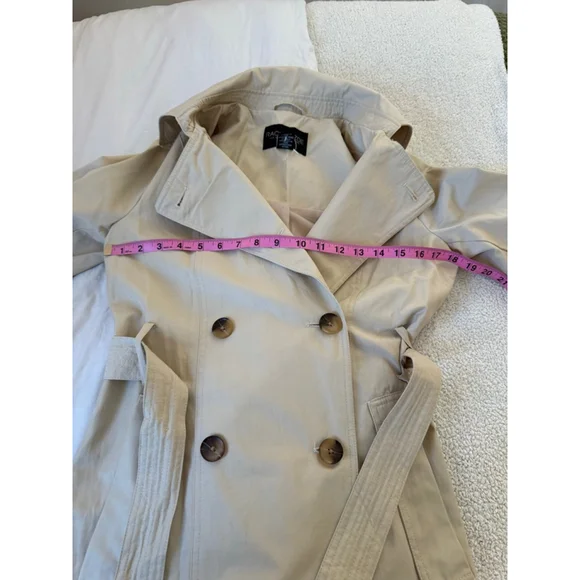 Women's Rachel Zoe Beige Double-Breasted Trench Coat XS - Picture 2 of 8